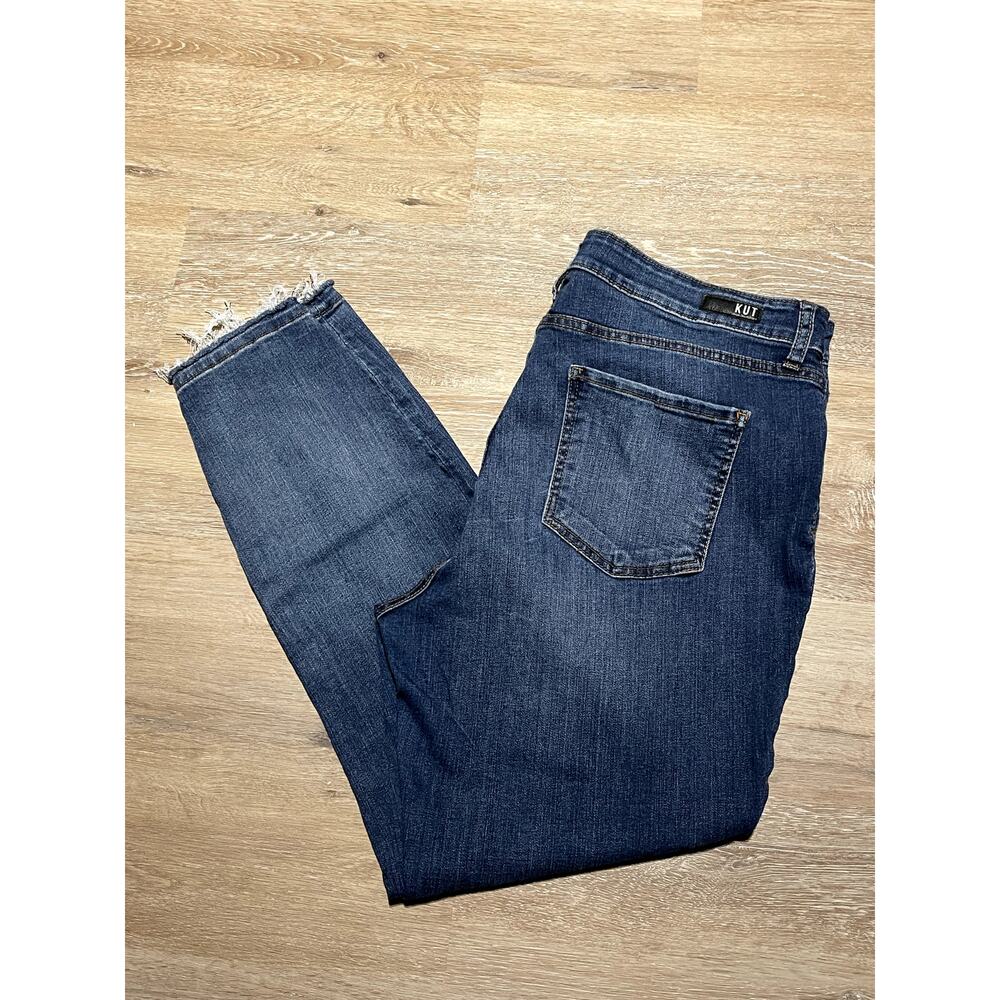Kut from‎ the Kloth Jeans 16 Donna High Rise Ankle Skinny Raw Hem EUC